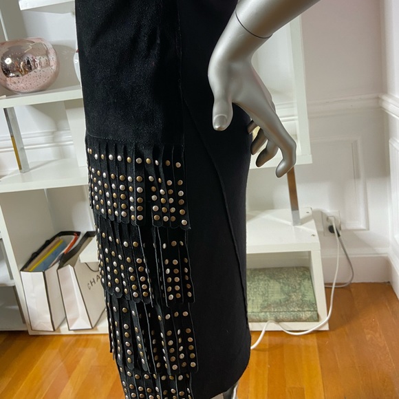 Suede & Wool chic black dress - Picture 5 of 8